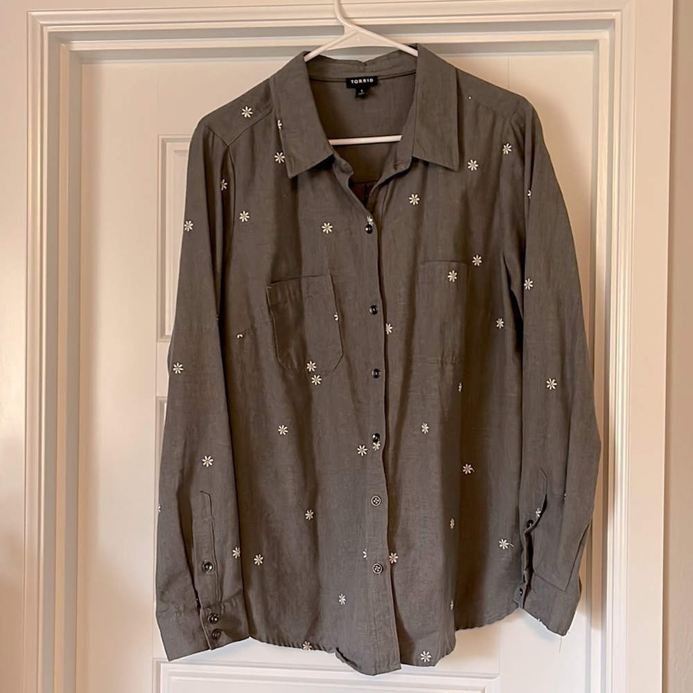 Torrid Floral Button Up NWOT
